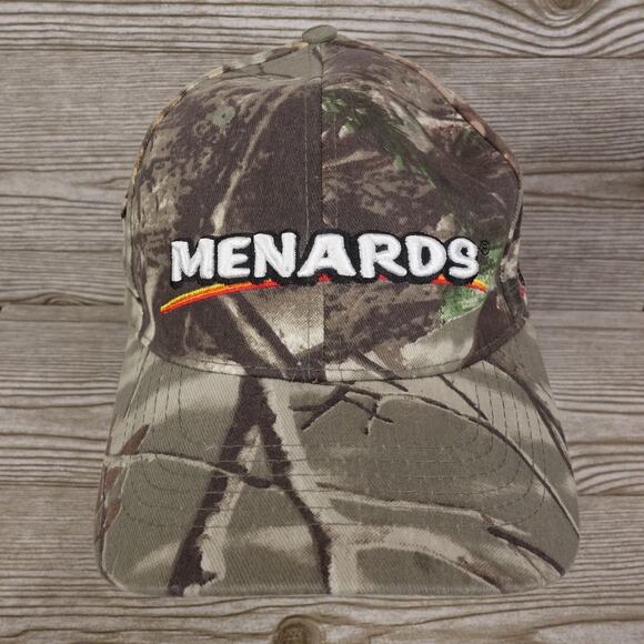 NEW! MENARDS LOGO CAMO ADJUSTABLE BASEBALL HAT CAP - Picture 1 of 10